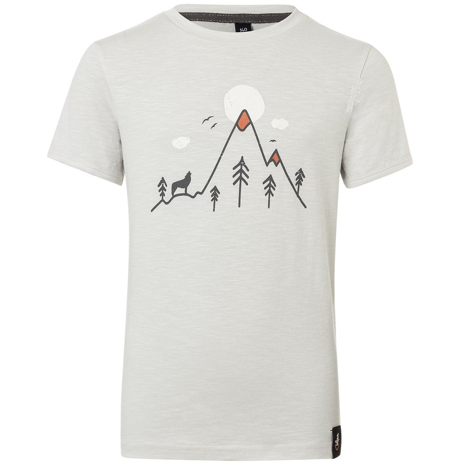 Kinder T-Shirt "Howling Wolf" hellgrau