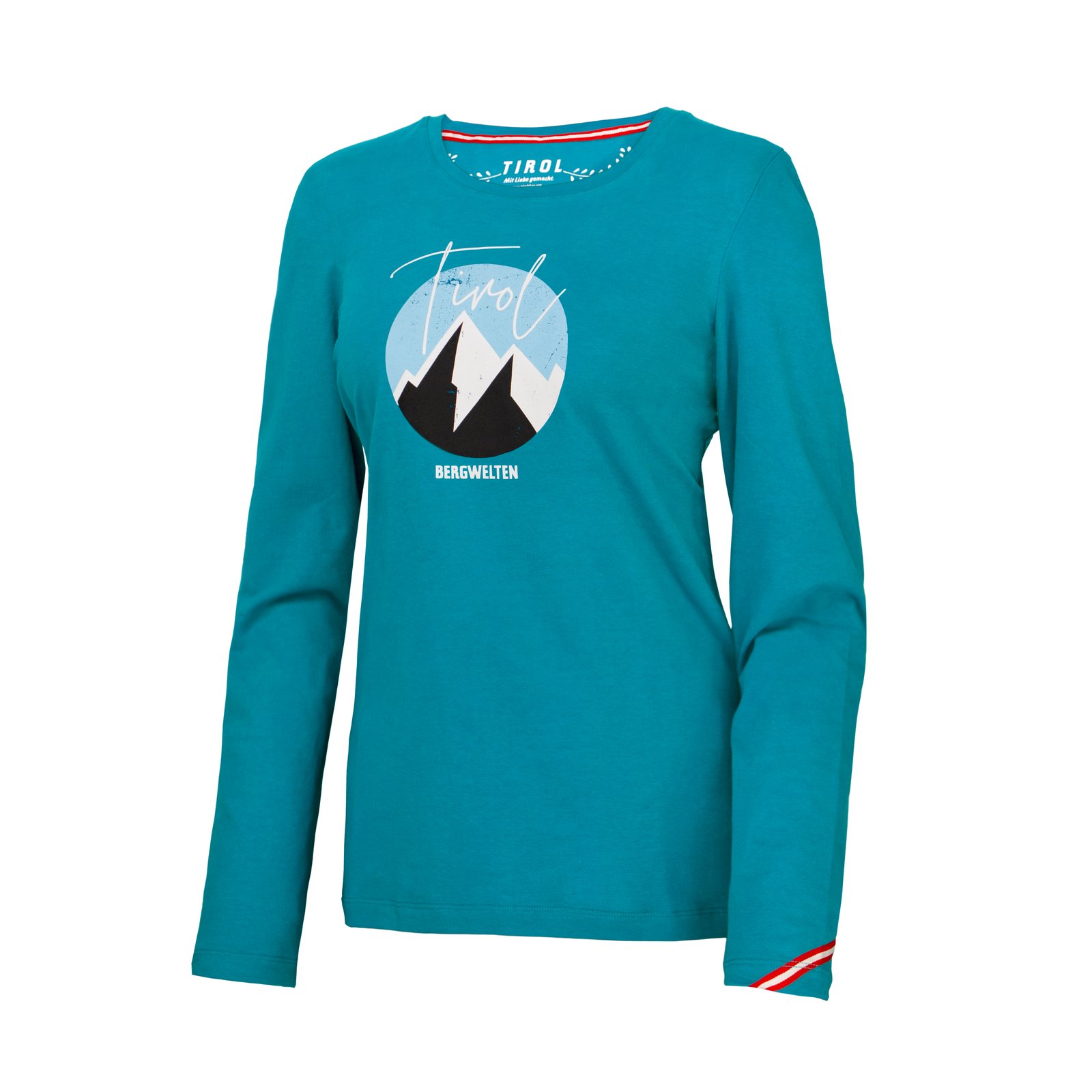 Damen Longsleeve "Bergwelten"  petrol