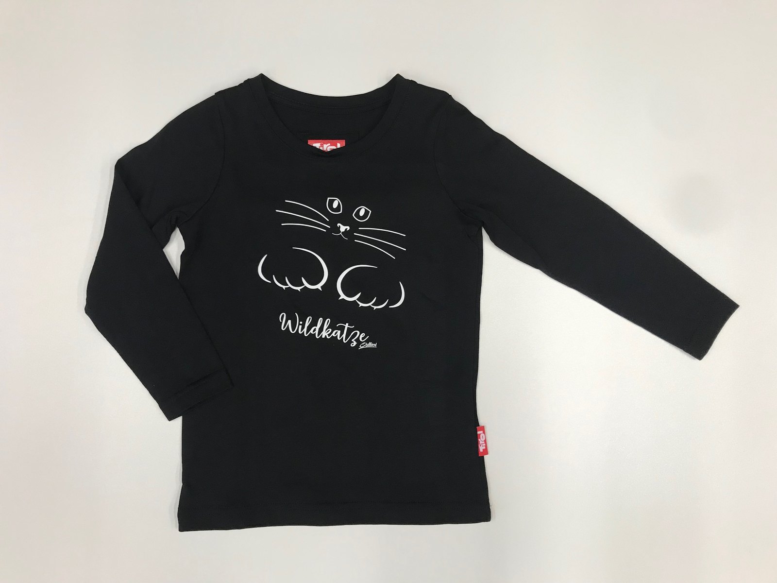 Kinder Longsleeve "Wildkatze" Osttirol, schwarz