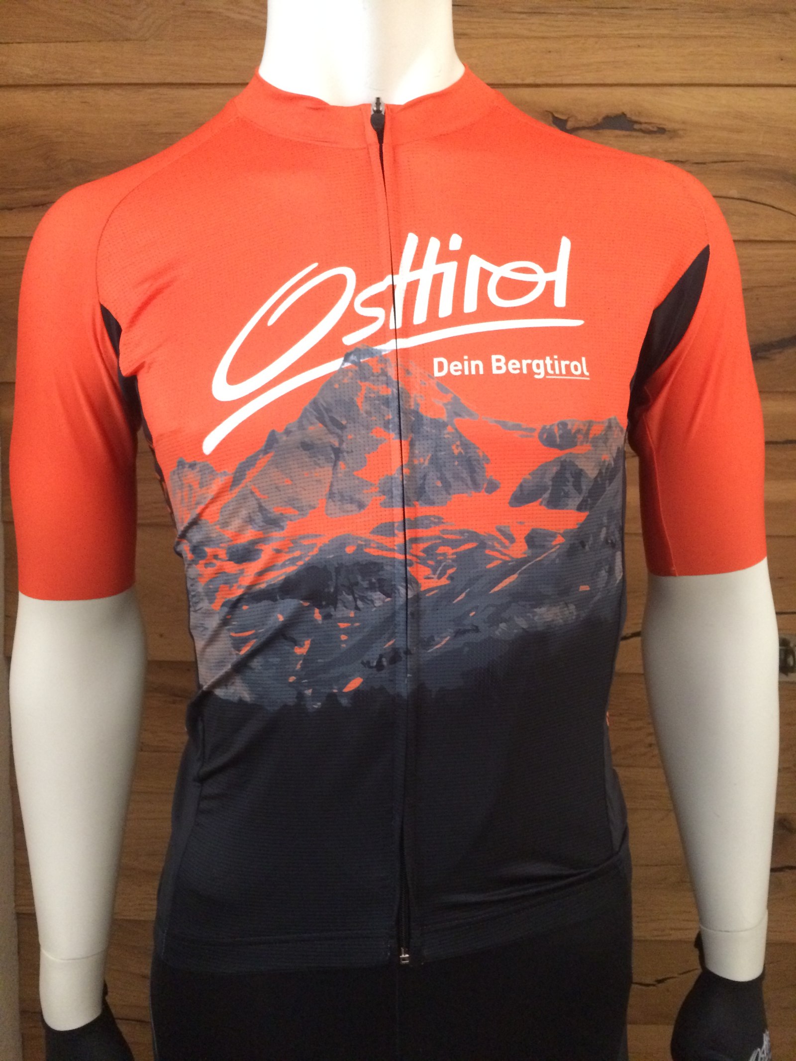 Rad Trikot "Glockner" Osttirol, orange/schwarz