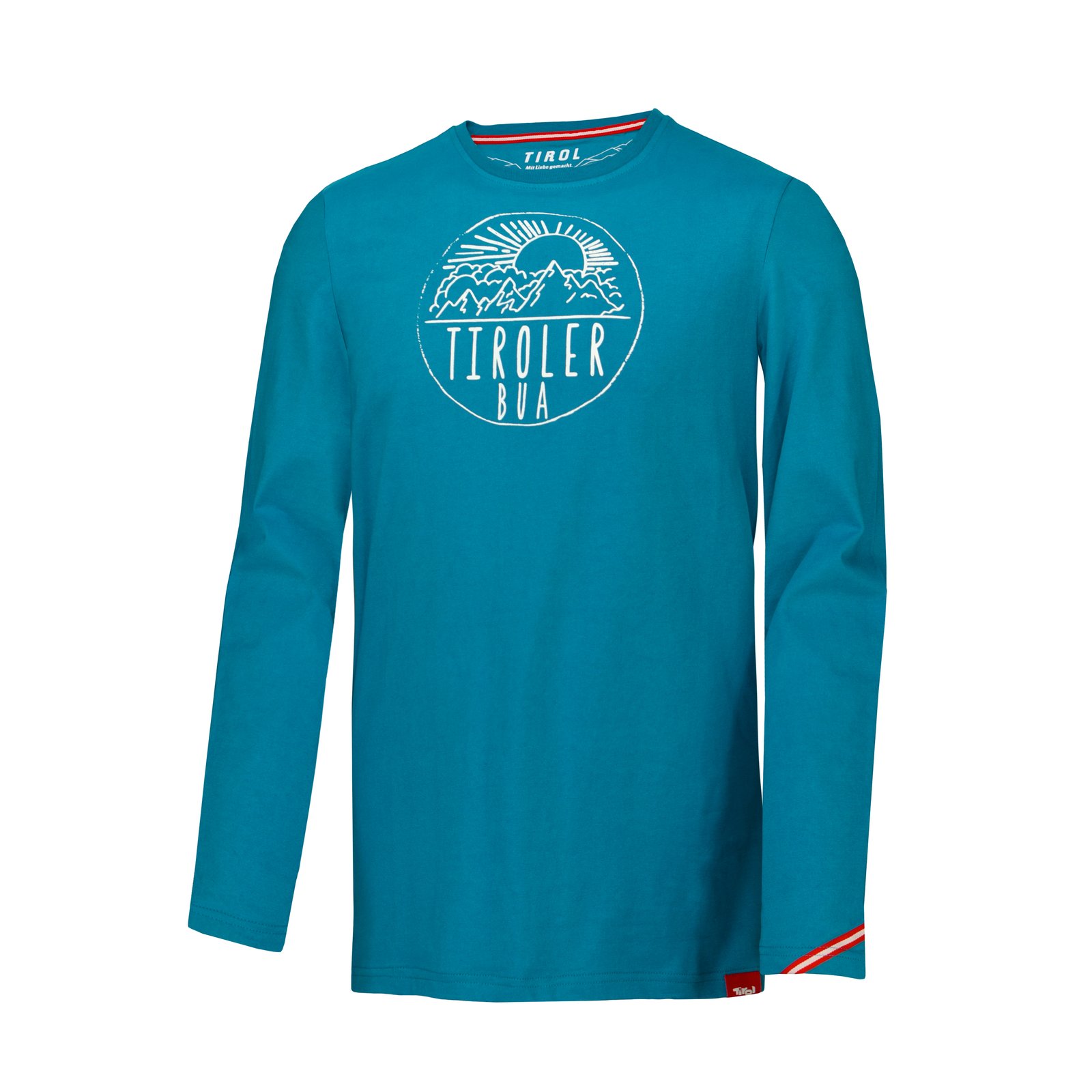 Herren Longsleeve "Tiroler Bua" petrol