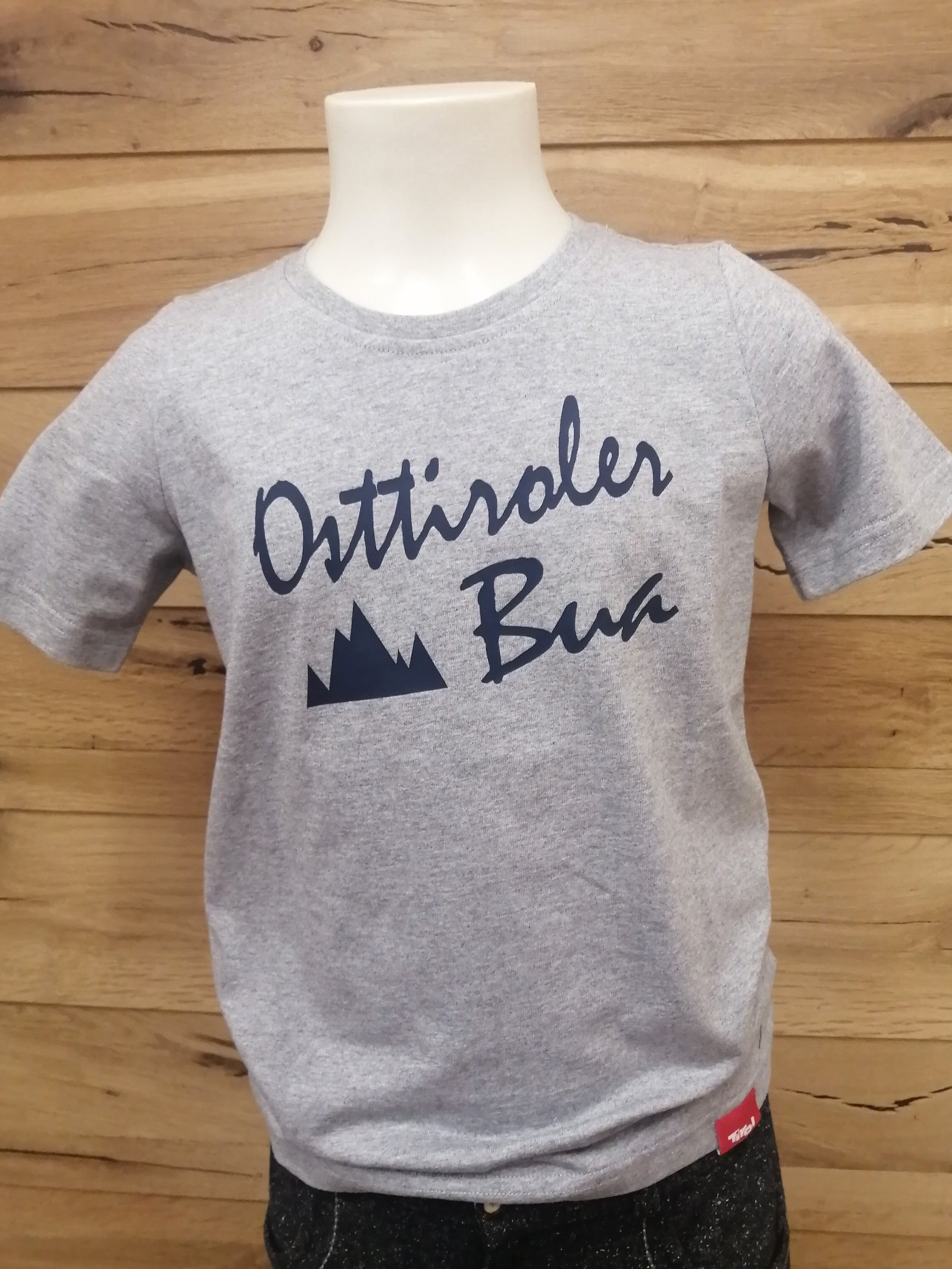 Kinder T- Shirt "Osttiroler Bua" grau