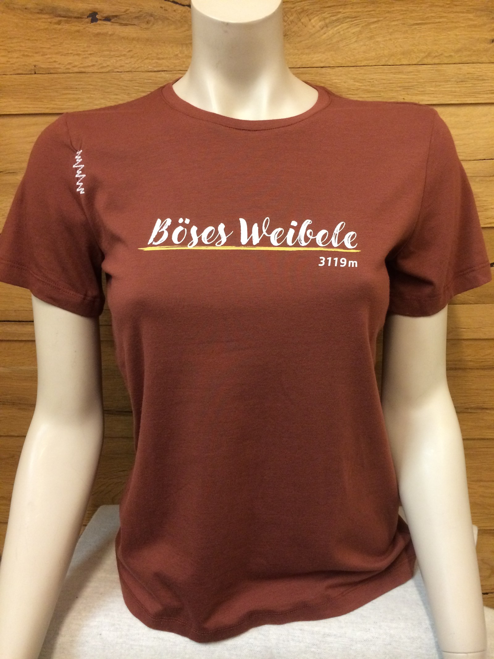 Damen T-Shirt "Böses Weibele" kupfer