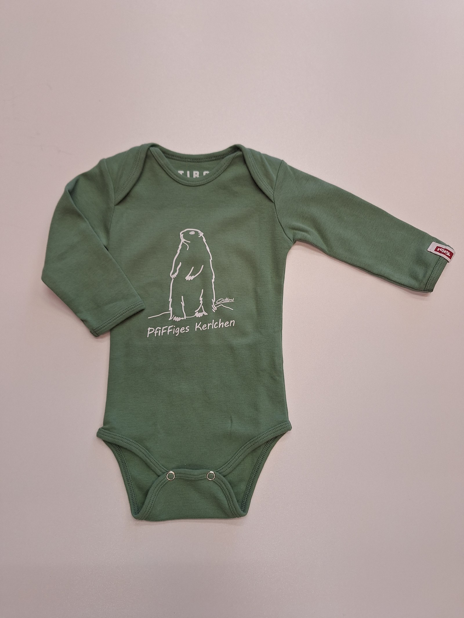 Babybody "Pfiffiges Kerlchen" moos