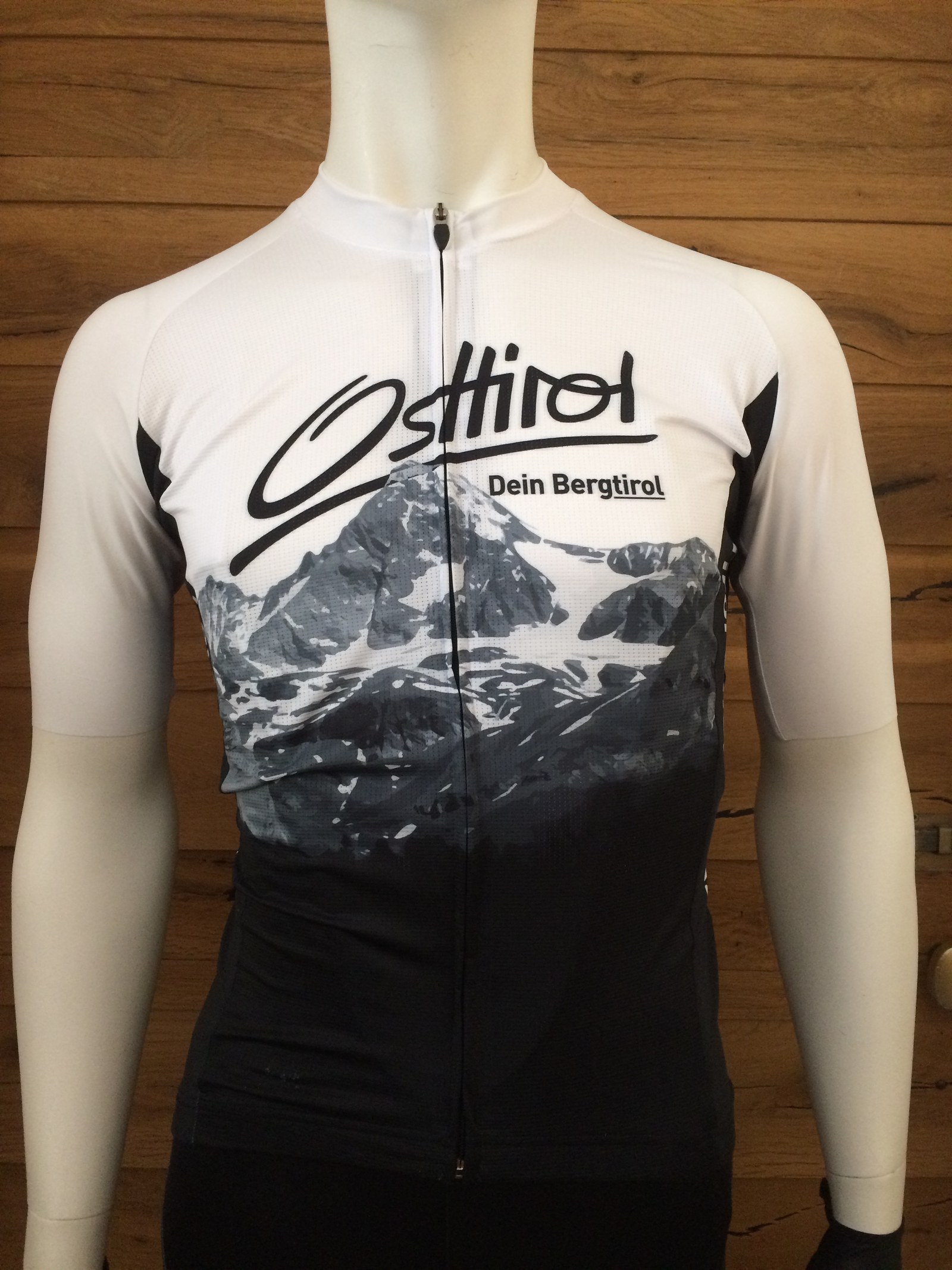 Rad Trikot "Glockner" Osttirol, weiß/schwarz
