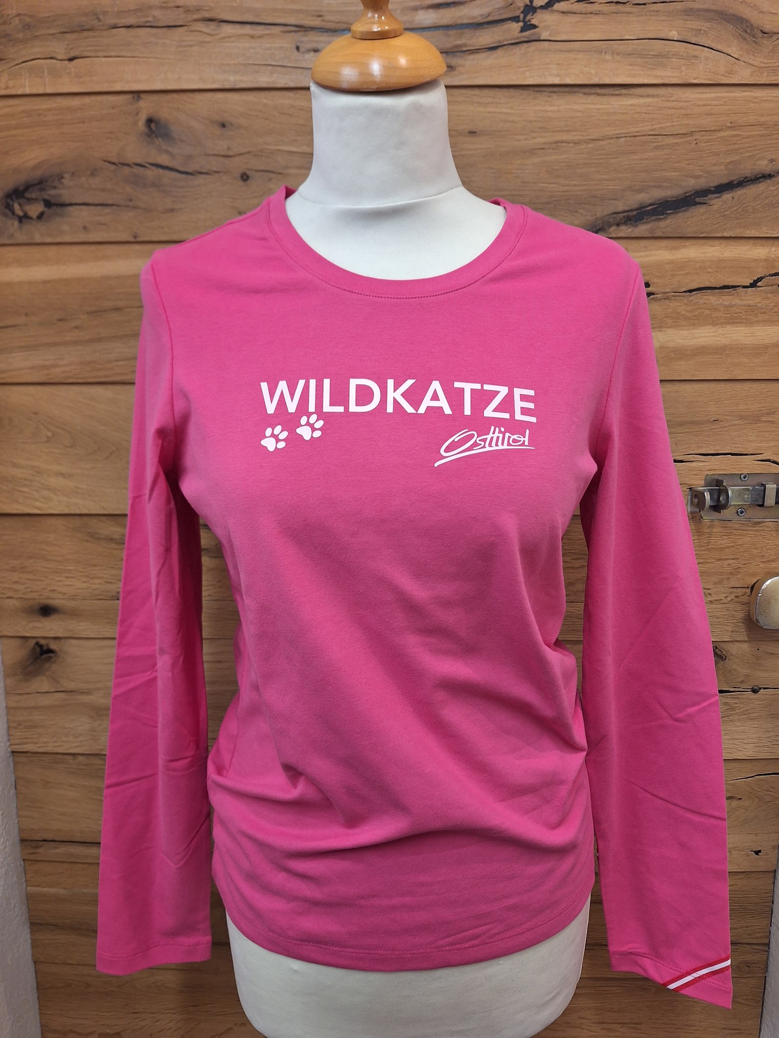 Damen Longsleeve "Wildkatze" pink