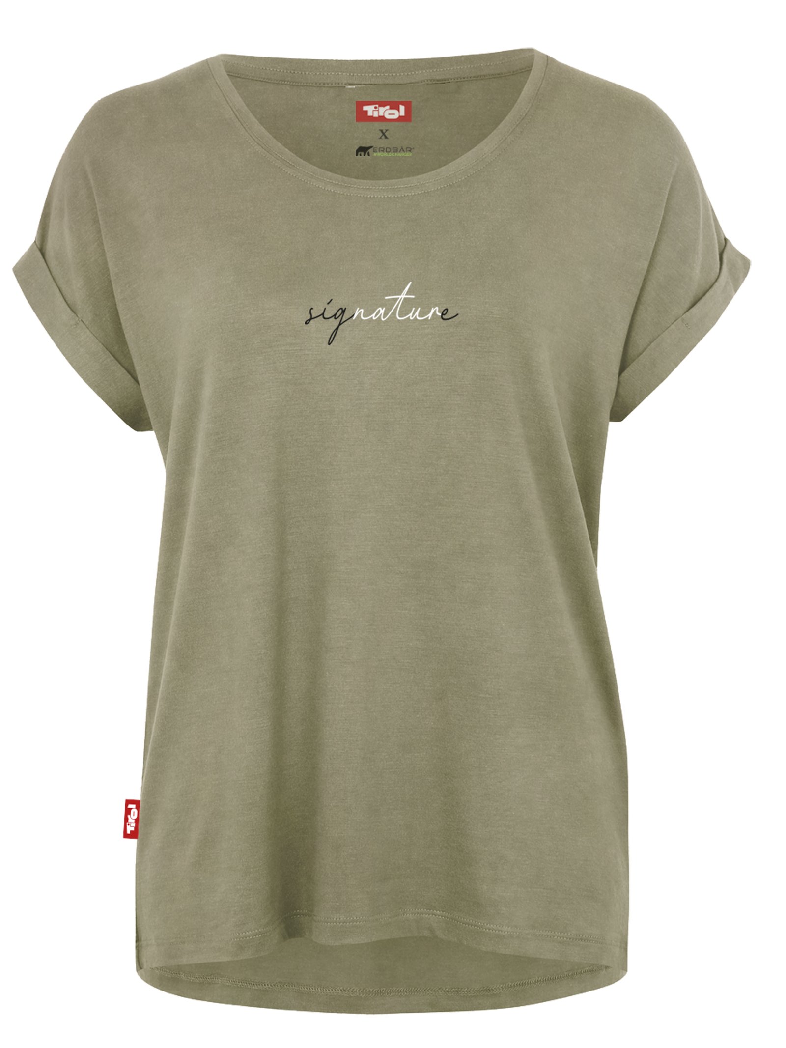 Damen T-Shirt "Signature" oliv