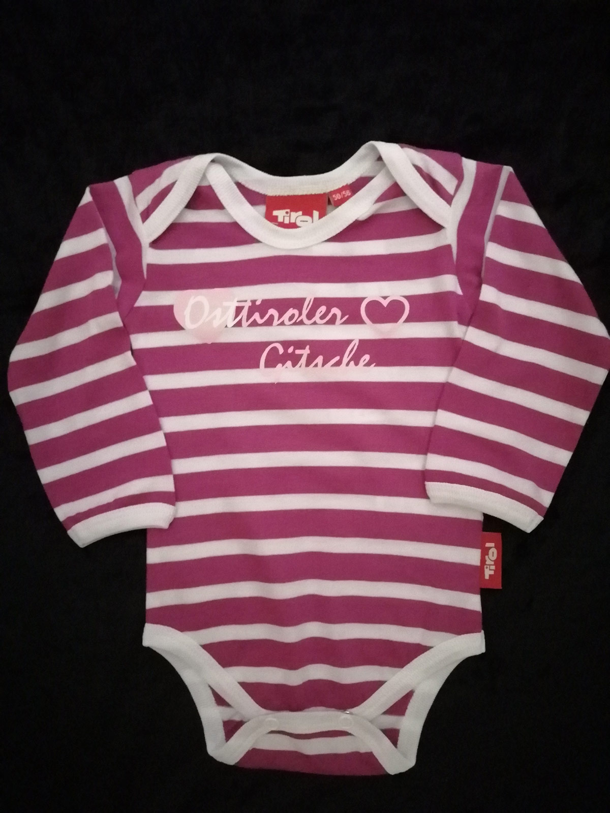 Babybody "Osttiroler Gitsche", rosa/weiß