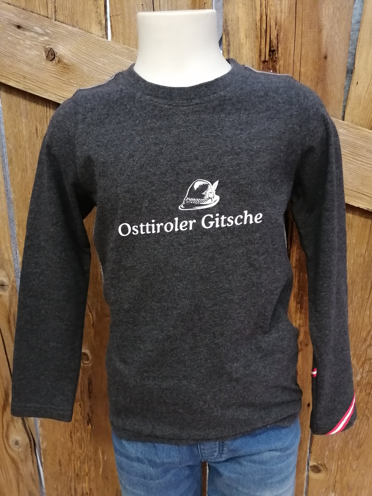 Kinder Longsleeve "Osttiroler Gitsche"  anthrazit