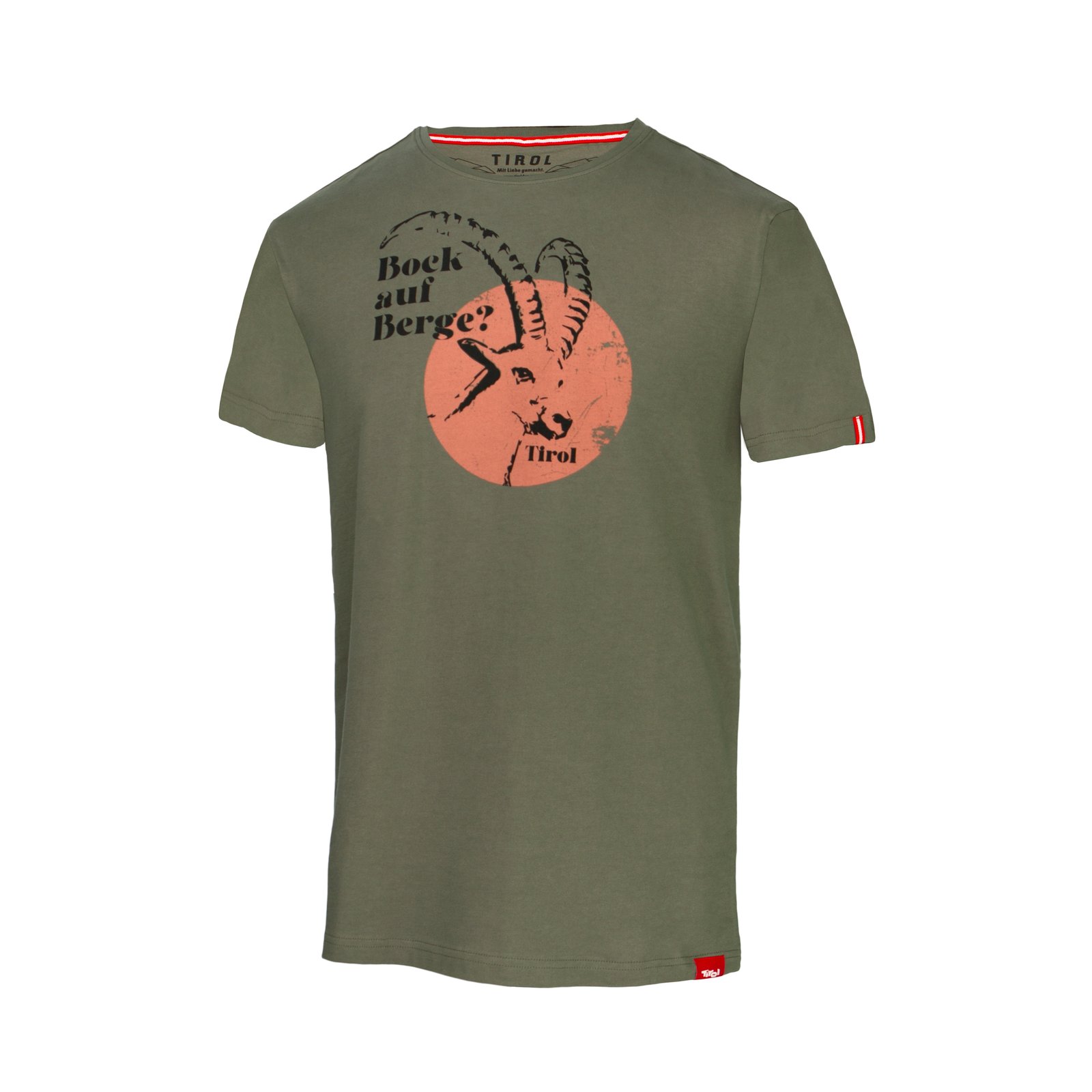 Herren T-Shirt "Bock auf Berge" oliv