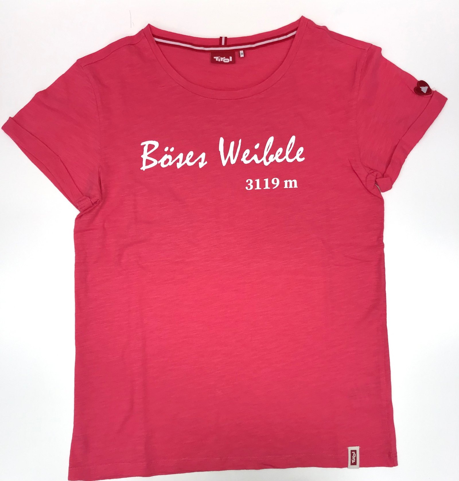 Damen T-Shirt Osttirol "Böses Weibele" koralle
