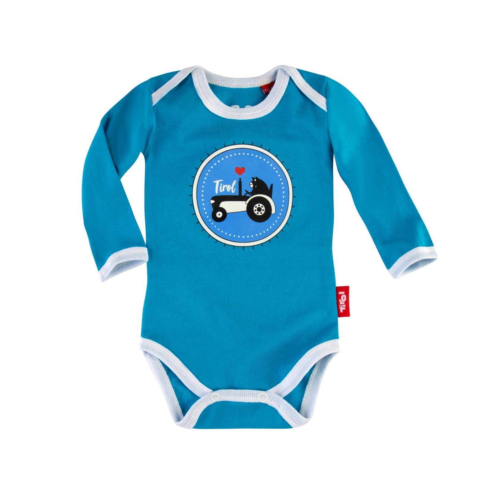 Babybody "Traktor" blau